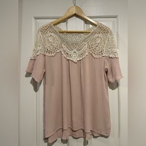 Pink crochet blouse